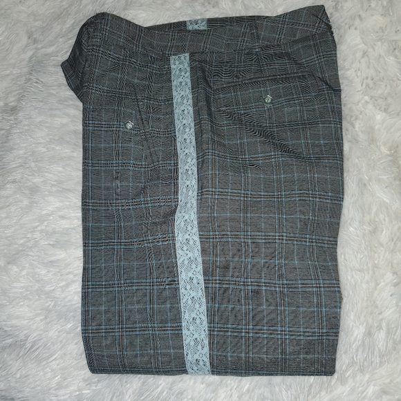 Intuitions Gray Plaid Lace Detail Pants Size 6 NWOT - Picture 5 of 16